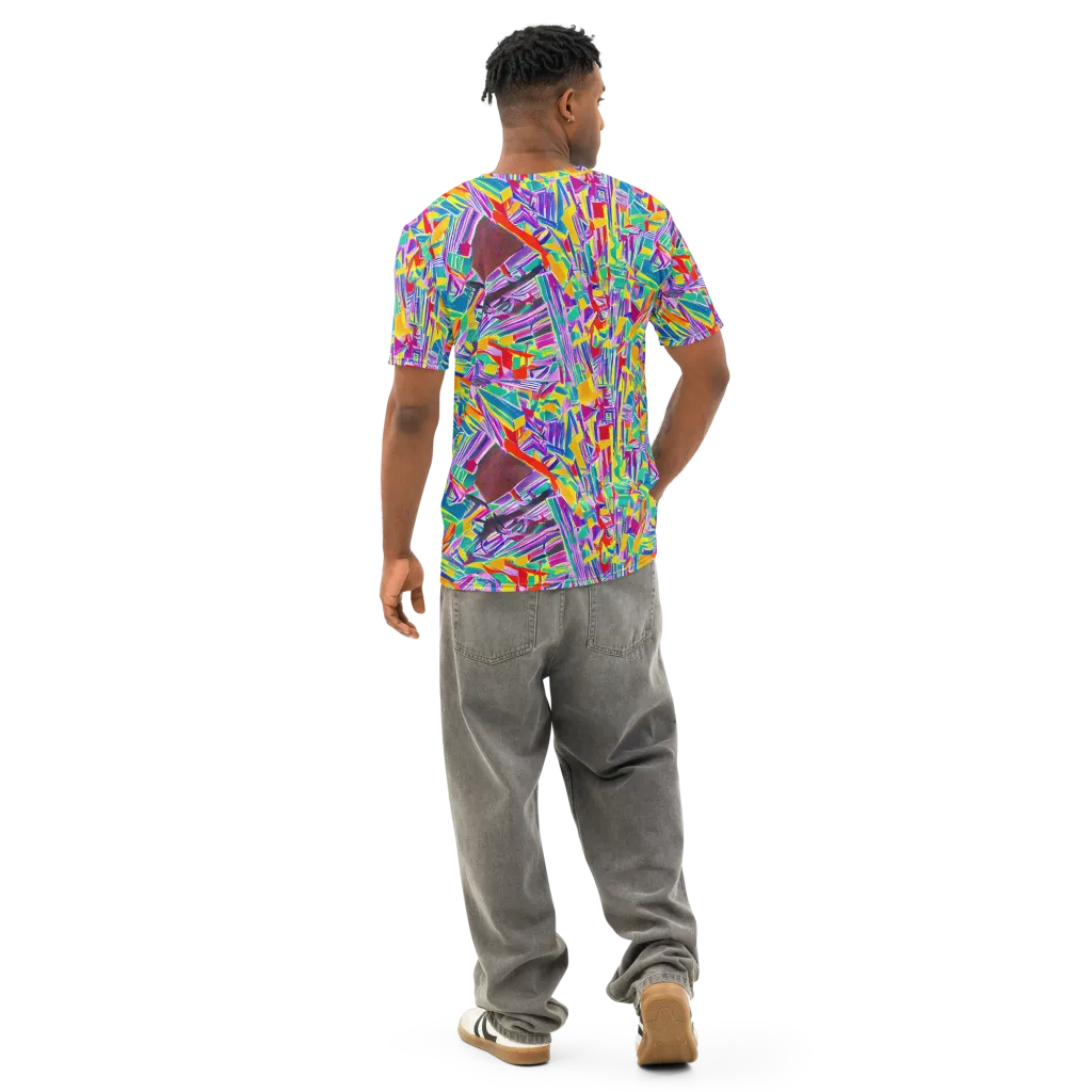 Spectrum Shuffle on Men's Cotton Crew Neck T-Shirt — Back
