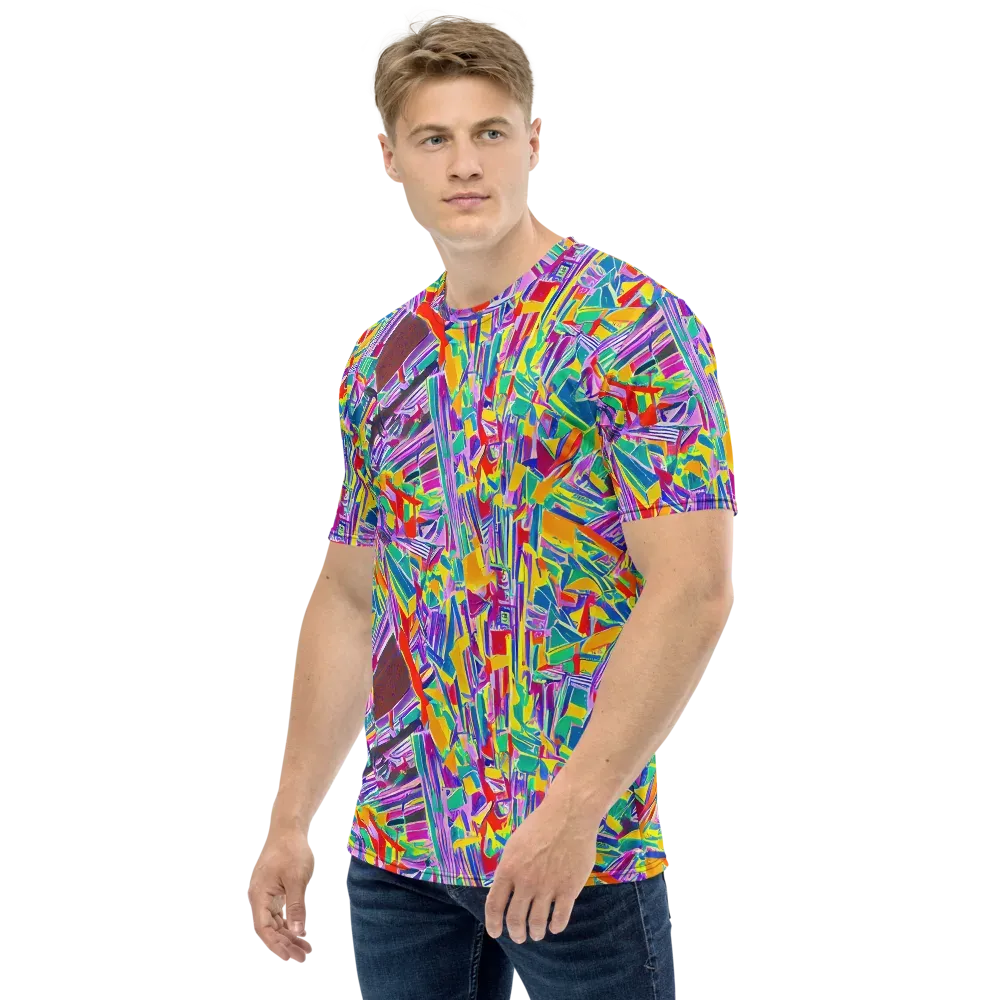Spectrum Shuffle on Men's Crew Neck T-Shirt — Left