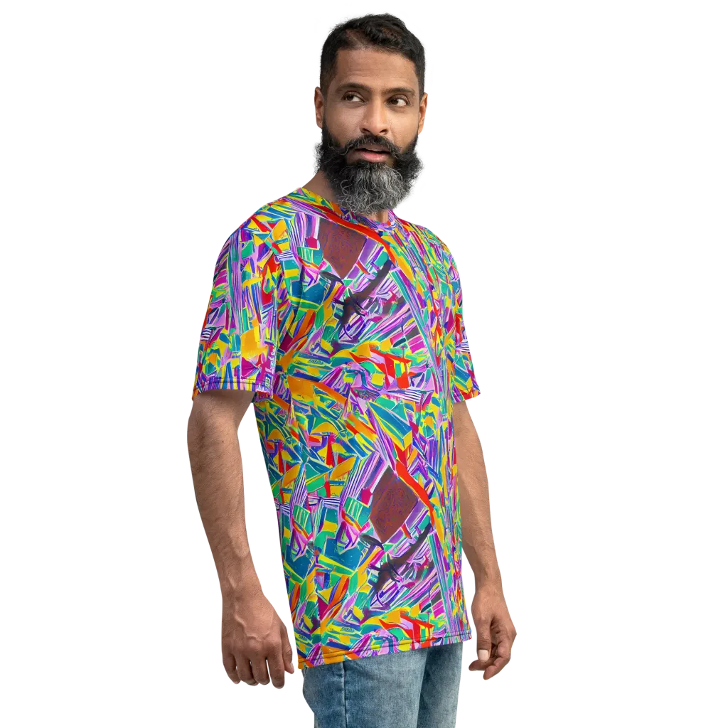 Spectrum Shuffle on Men's Crew Neck T-Shirt — Right