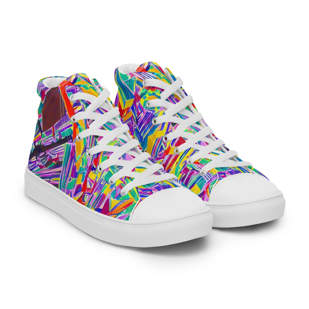 Spectrum Shuffle on Men's High Top Canvas Shoes — Right Front