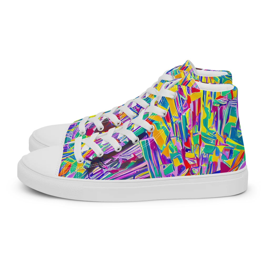 Spectrum Shuffle on Men's High Top Canvas Shoes — Left