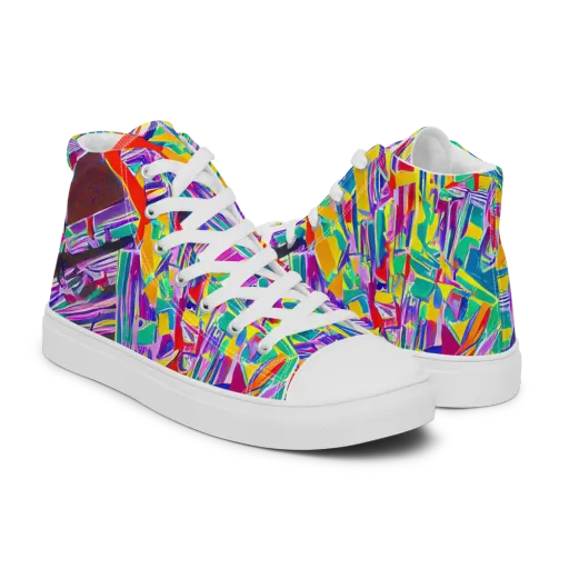 Spectrum Shuffle on a Men's High Top Canvas Shoes