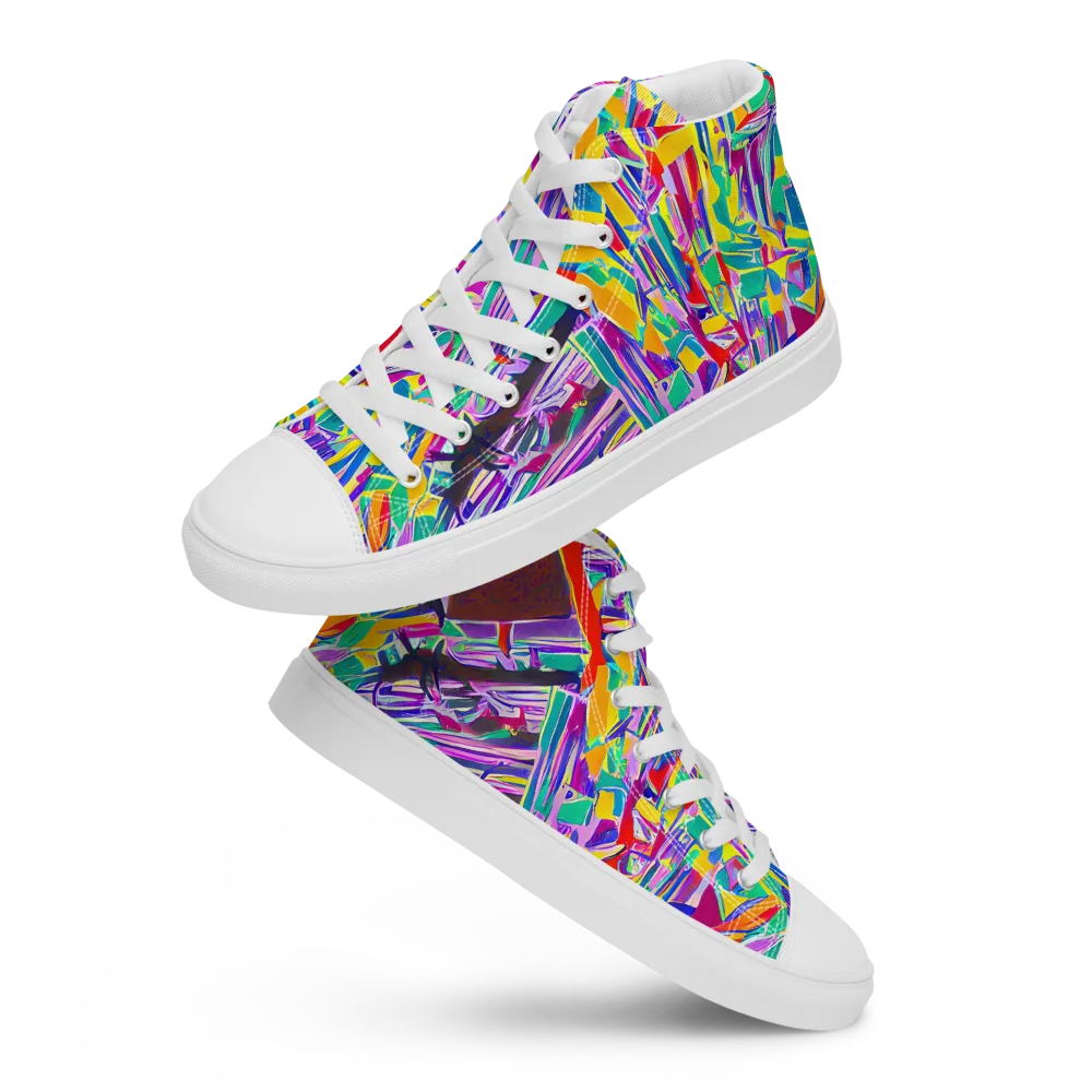 Spectrum Shuffle on Men's High Top Canvas Shoes — Front