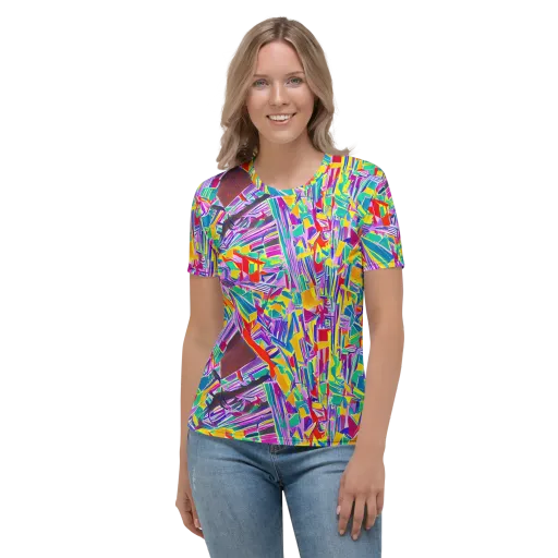 Spectrum Shuffle on a Women's Crew Neck T-Shirt