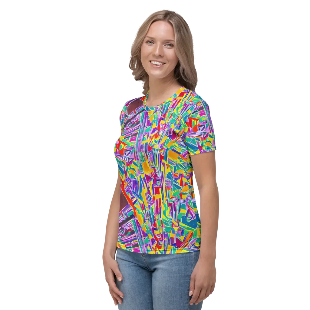 Spectrum Shuffle on Women's Crew Neck T-Shirt — Left