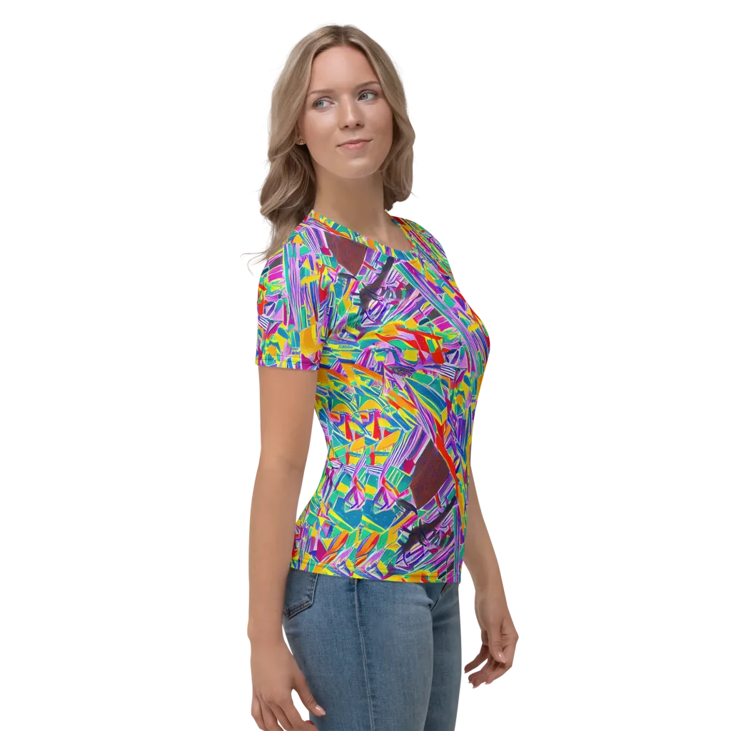 Spectrum Shuffle on Women's Crew Neck T-Shirt — Right