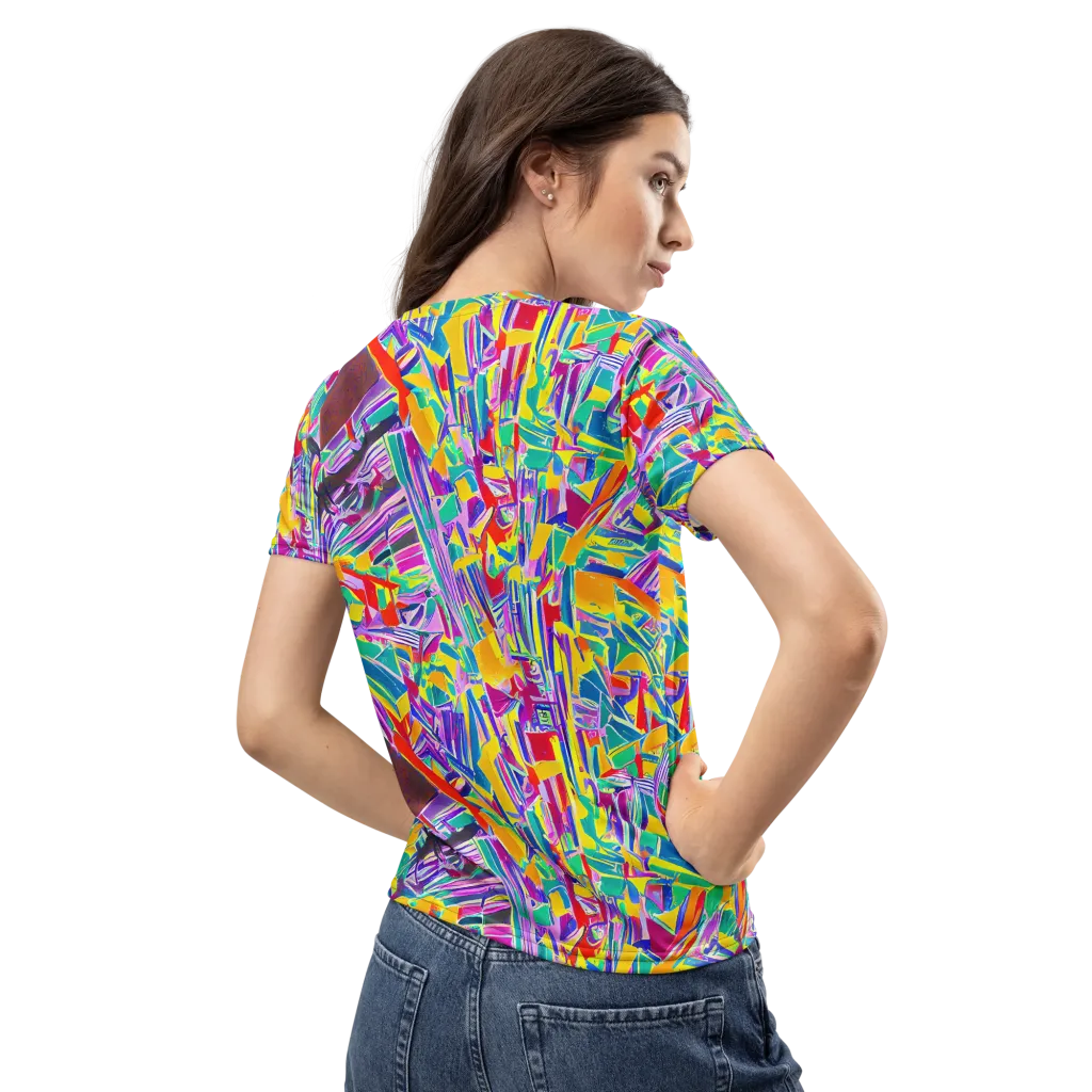 Spectrum Shuffle on Women's Crew Neck T-Shirt — Back
