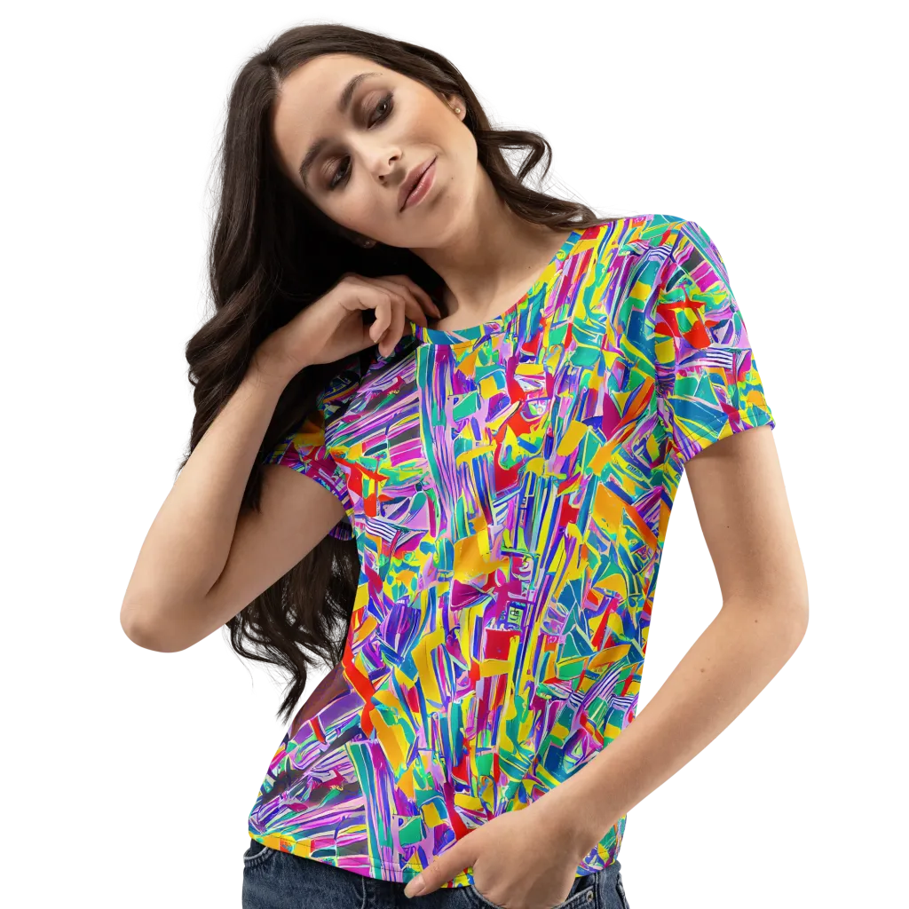 Spectrum Shuffle on Women's Crew Neck T-Shirt — Left Front