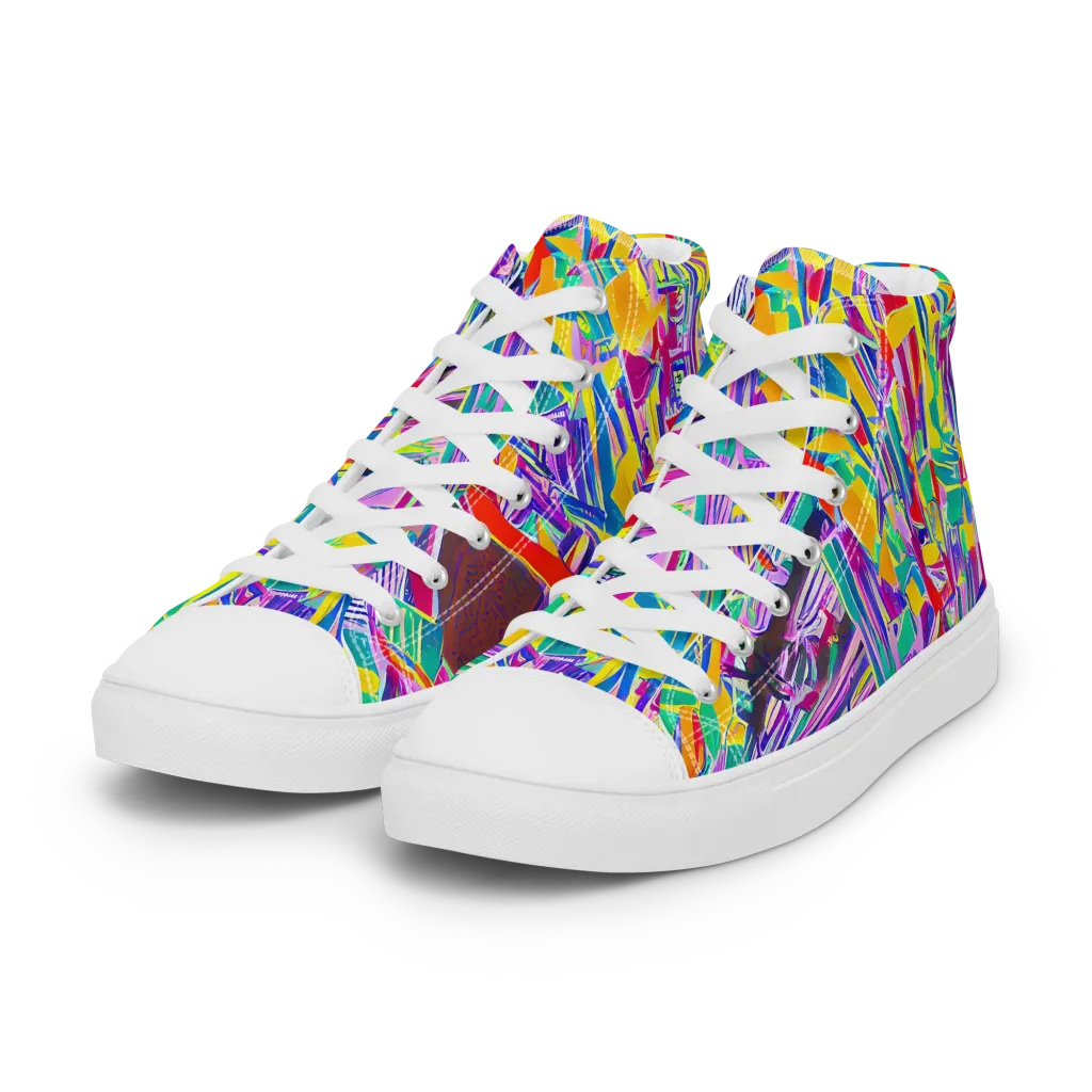 Spectrum Shuffle on Women's High Top Canvas Shoes — Left Front