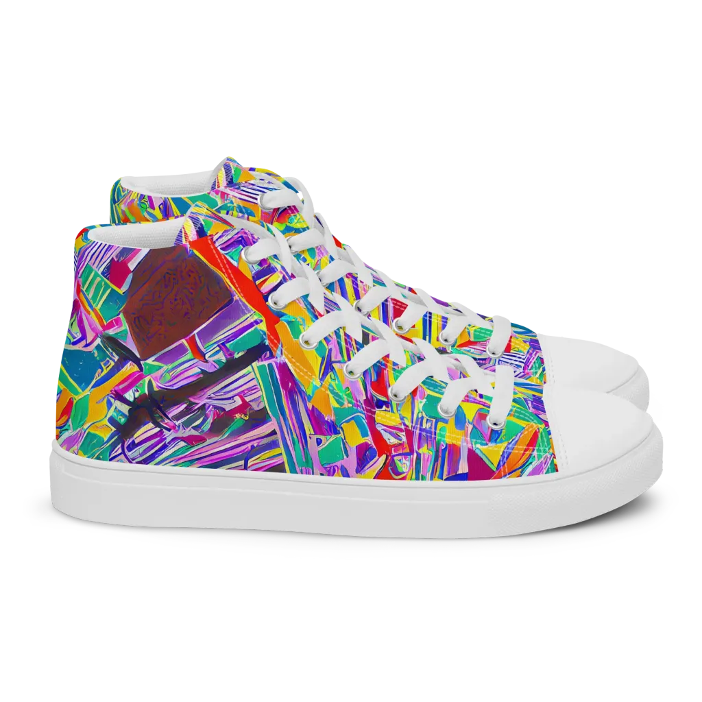 Spectrum Shuffle on Women's High Top Canvas Shoes — Right