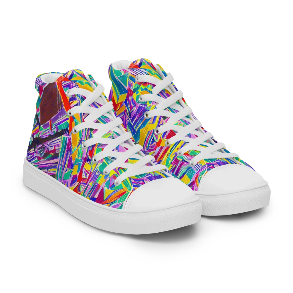 Spectrum Shuffle on Women's High Top Canvas Shoes — Right Front