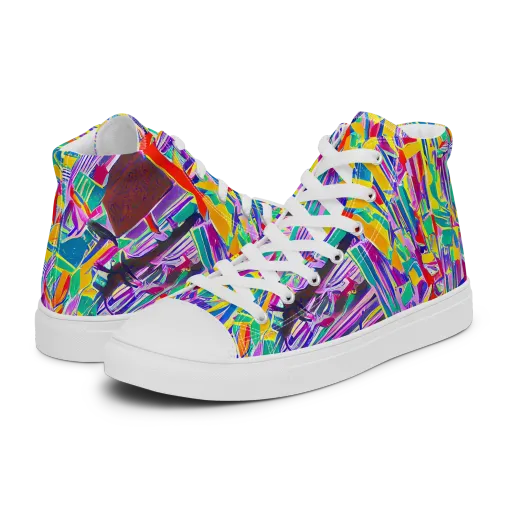 Spectrum Shuffle on a Women's High Top Canvas Shoes