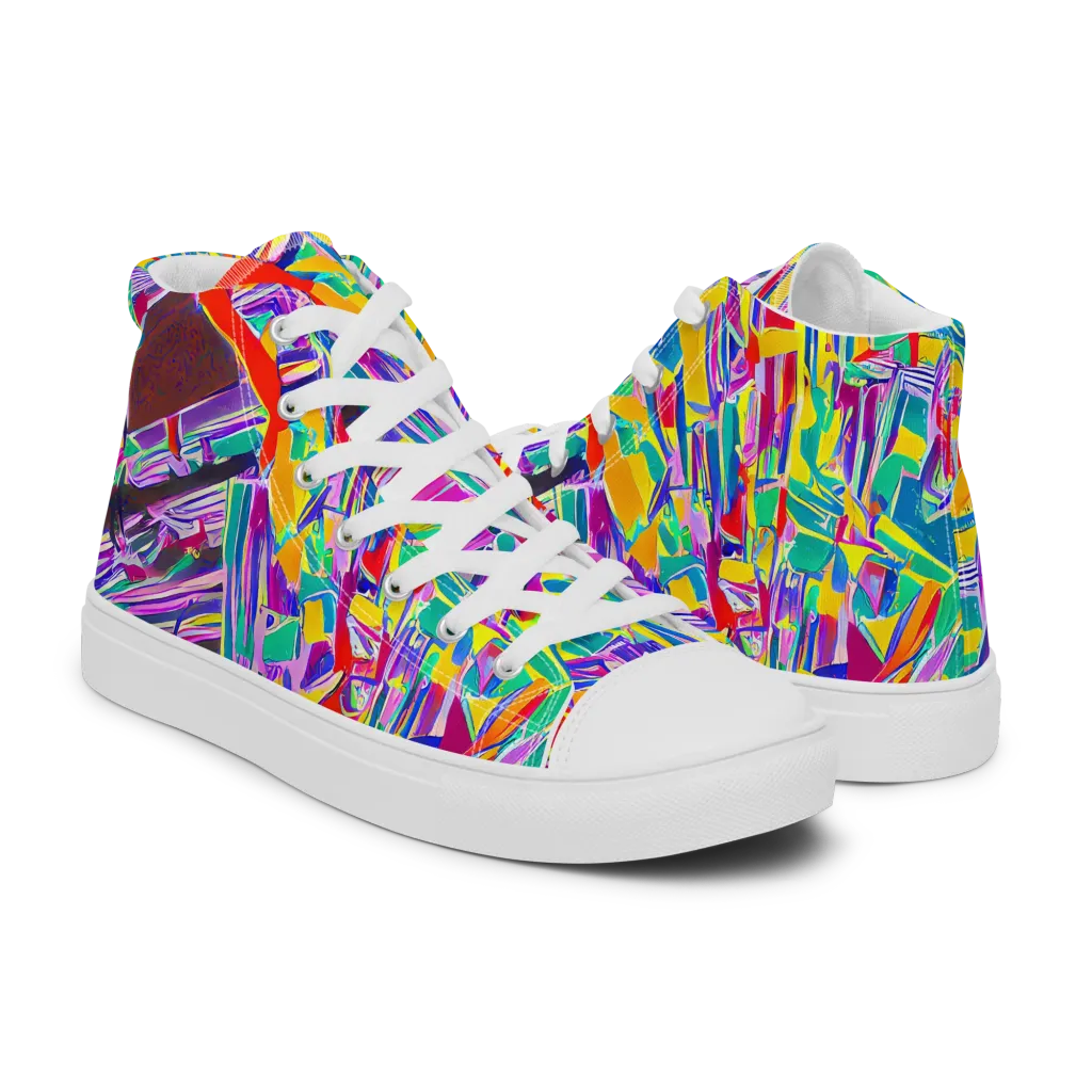 Spectrum Shuffle on Women's High Top Canvas Shoes — Right