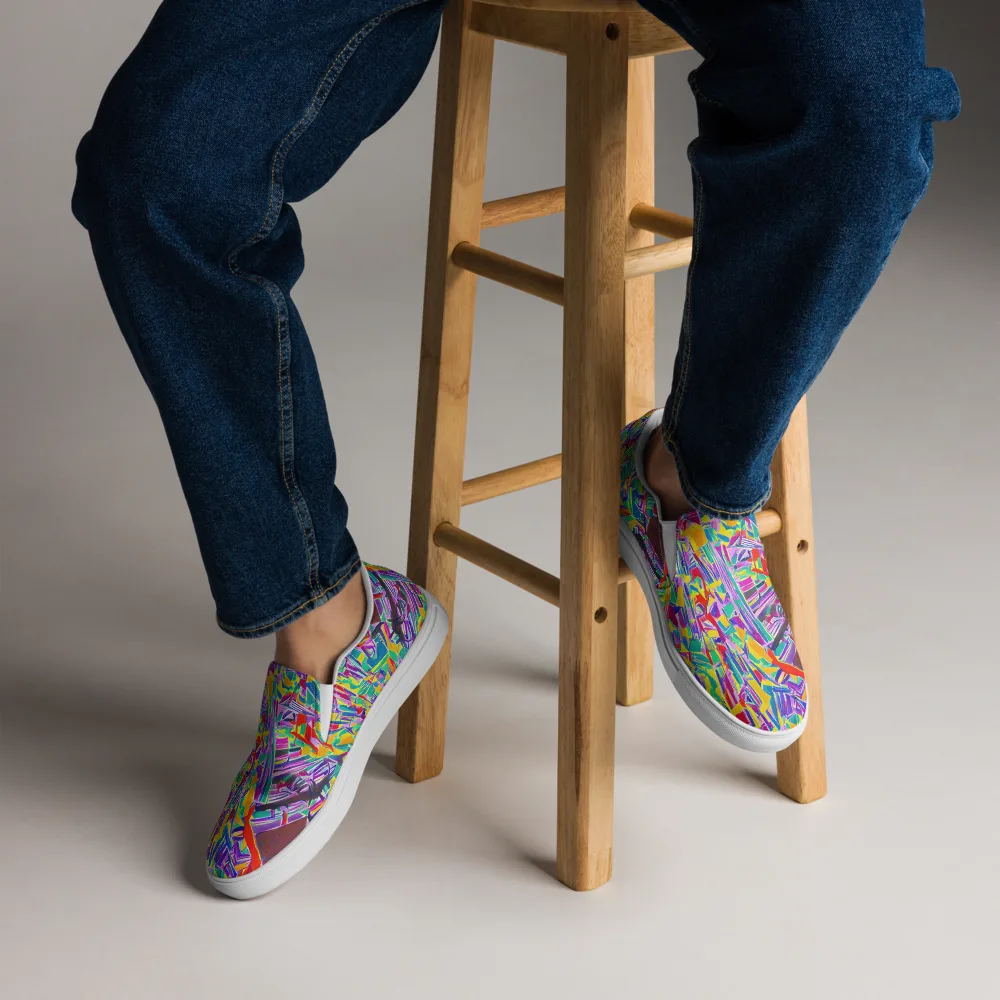 Spectrum Shuffle on Men's Slip-On Canvas Shoes — Front