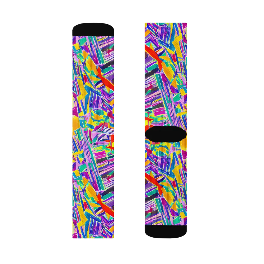 Spectrum Shuffle on Socks — Left Sock