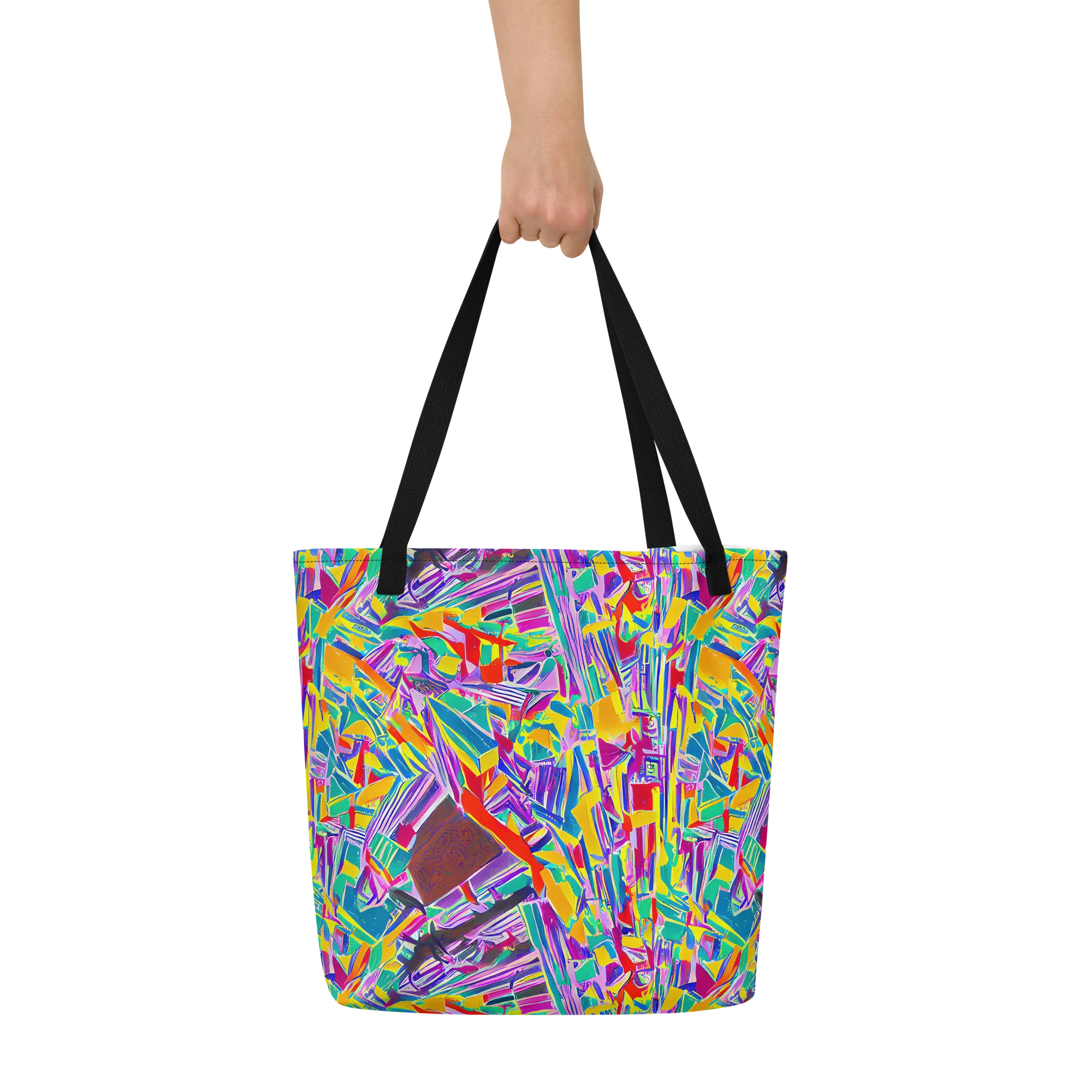 Spectrum Shuffle on Large Tote Bag W/ Pocket — Front