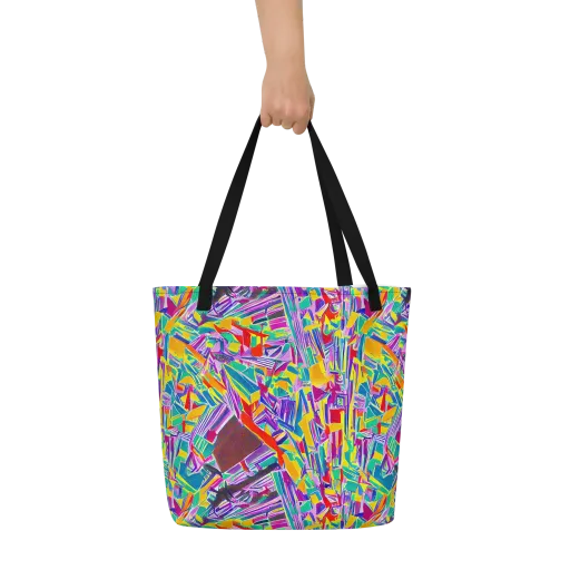 Spectrum Shuffle on a Large Tote Bag W/ Pocket