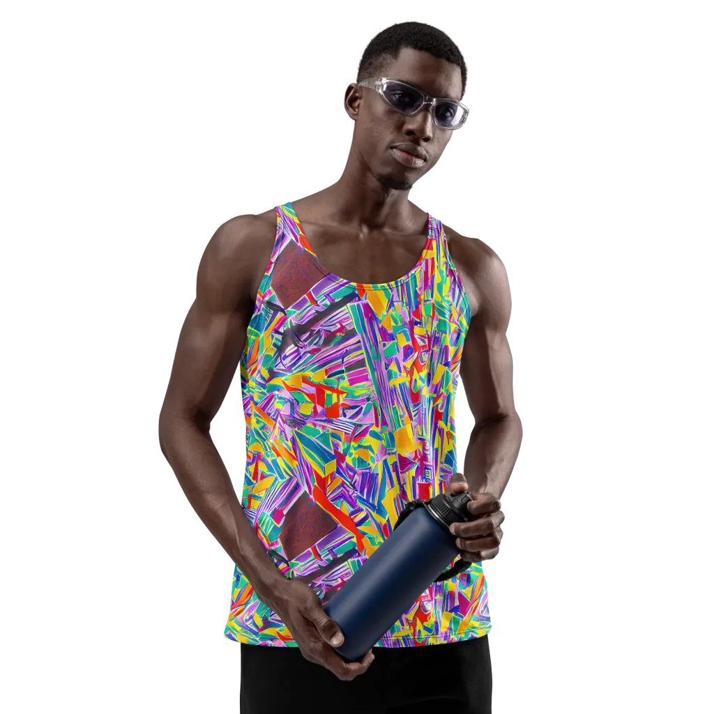 Spectrum Shuffle on Men's Tank Top — Front