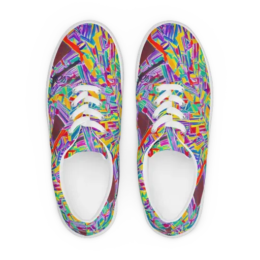 Spectrum Shuffle on a Men's Lace-Up Canvas Shoes