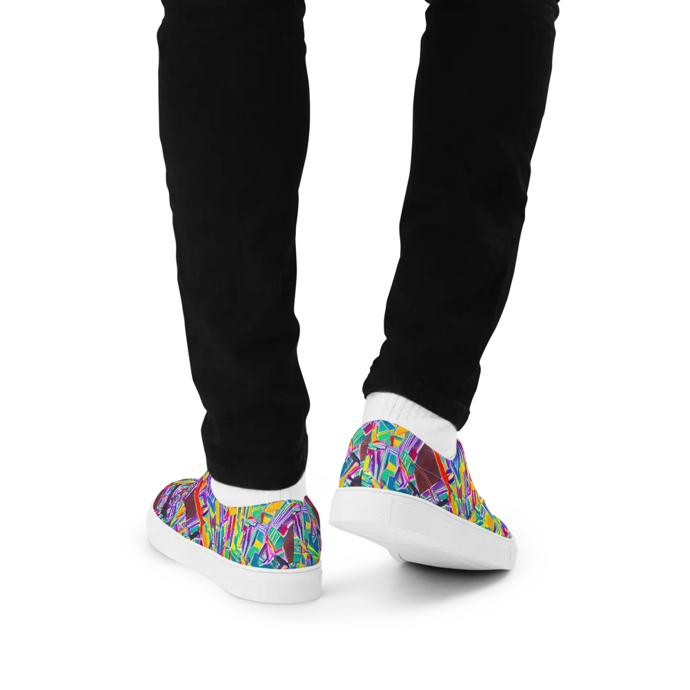 Spectrum Shuffle on Men's Lace-Up Canvas Shoes — Back