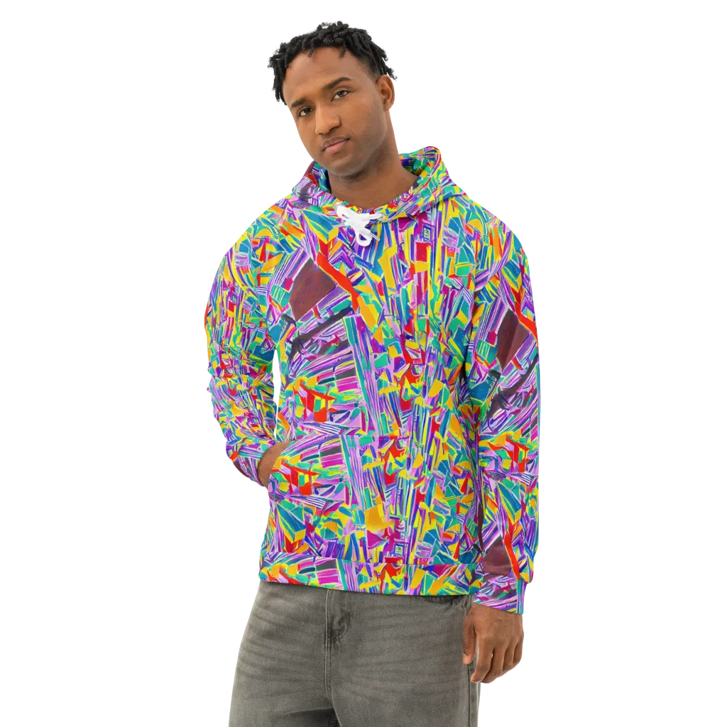 Spectrum Shuffle on Cotton Hoodie — Left Front