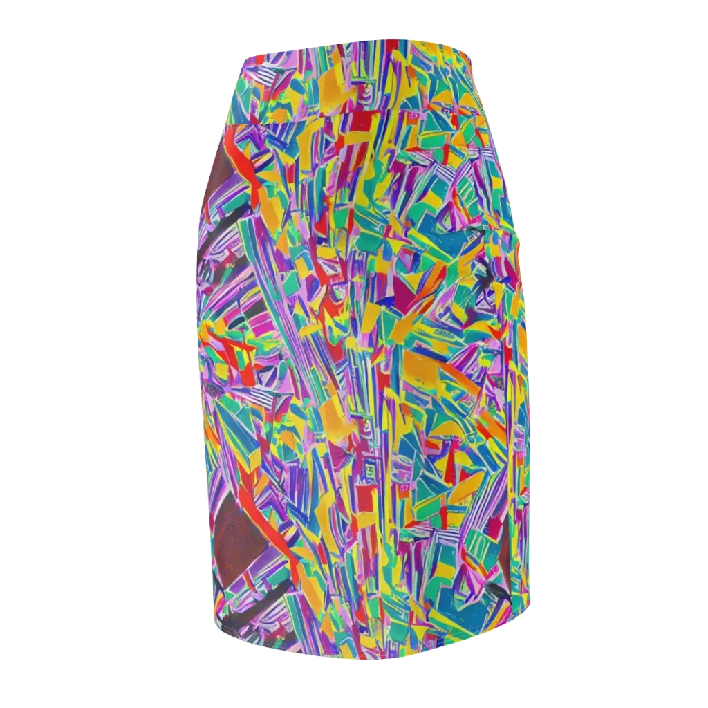 Spectrum Shuffle on Pencil Skirt — Back Side