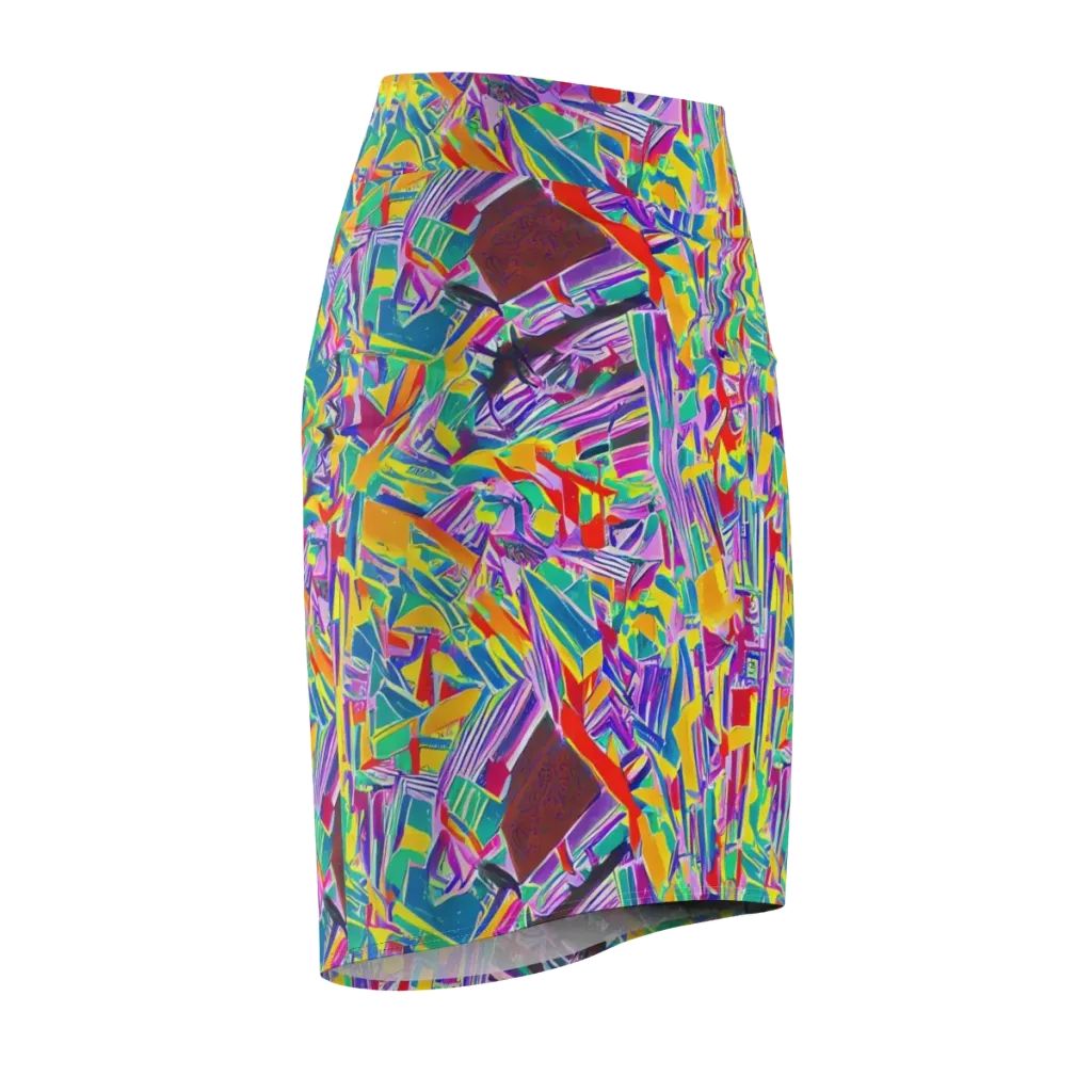 Spectrum Shuffle on Pencil Skirt — Front Side