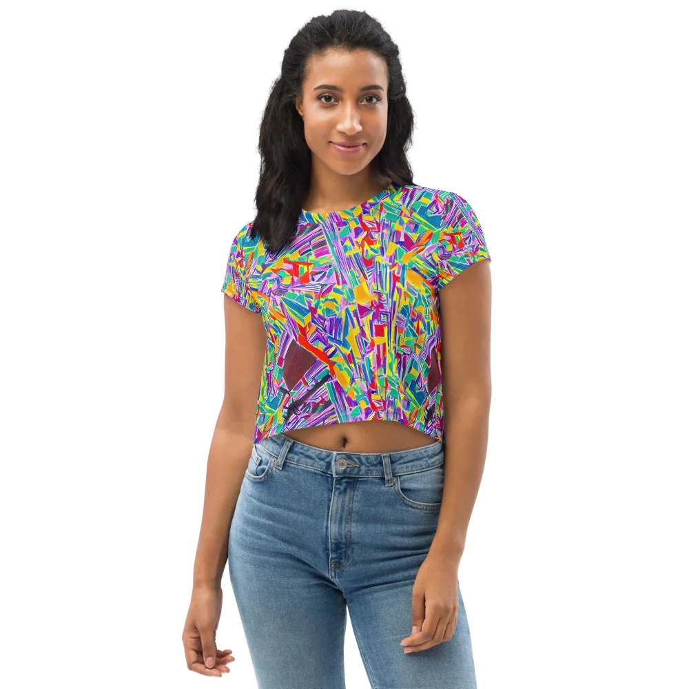 Spectrum Shuffle on Crop Tee — Front