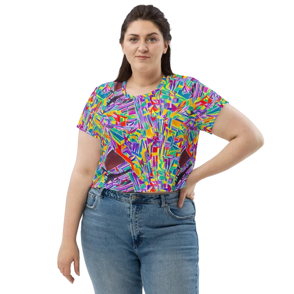 Spectrum Shuffle on Crop Tee — Front