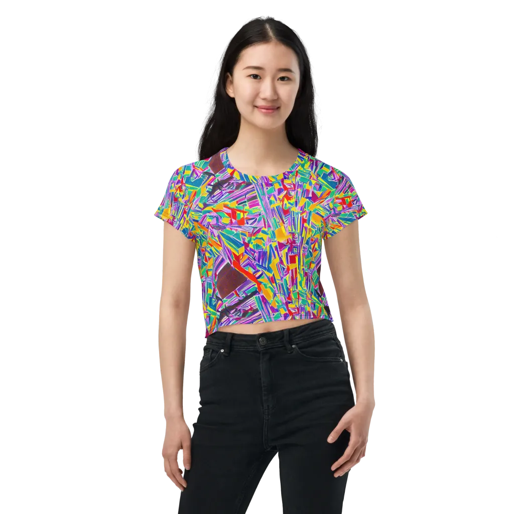 Spectrum Shuffle on Crop Tee — Front