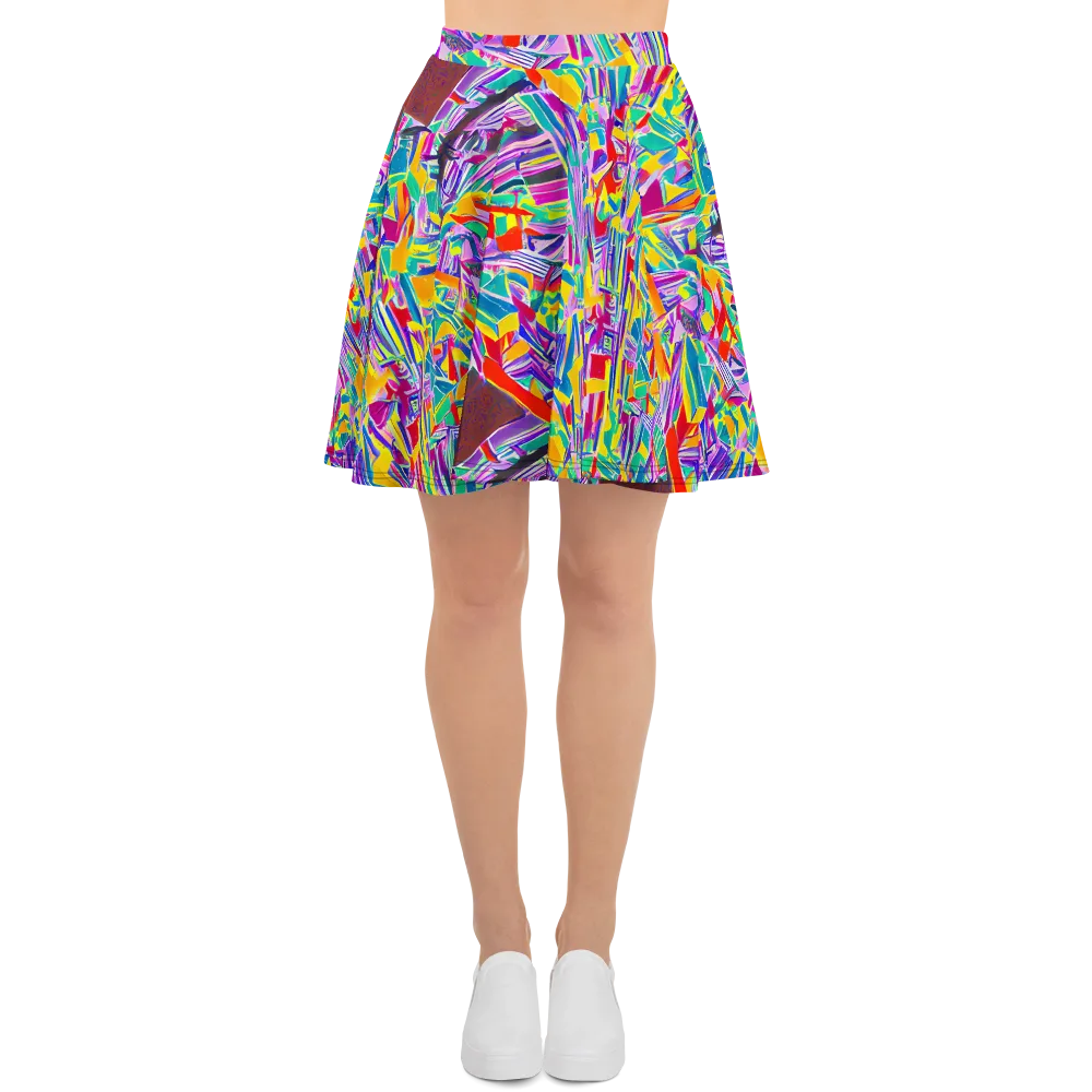 Spectrum Shuffle on Skater Skirt — Front