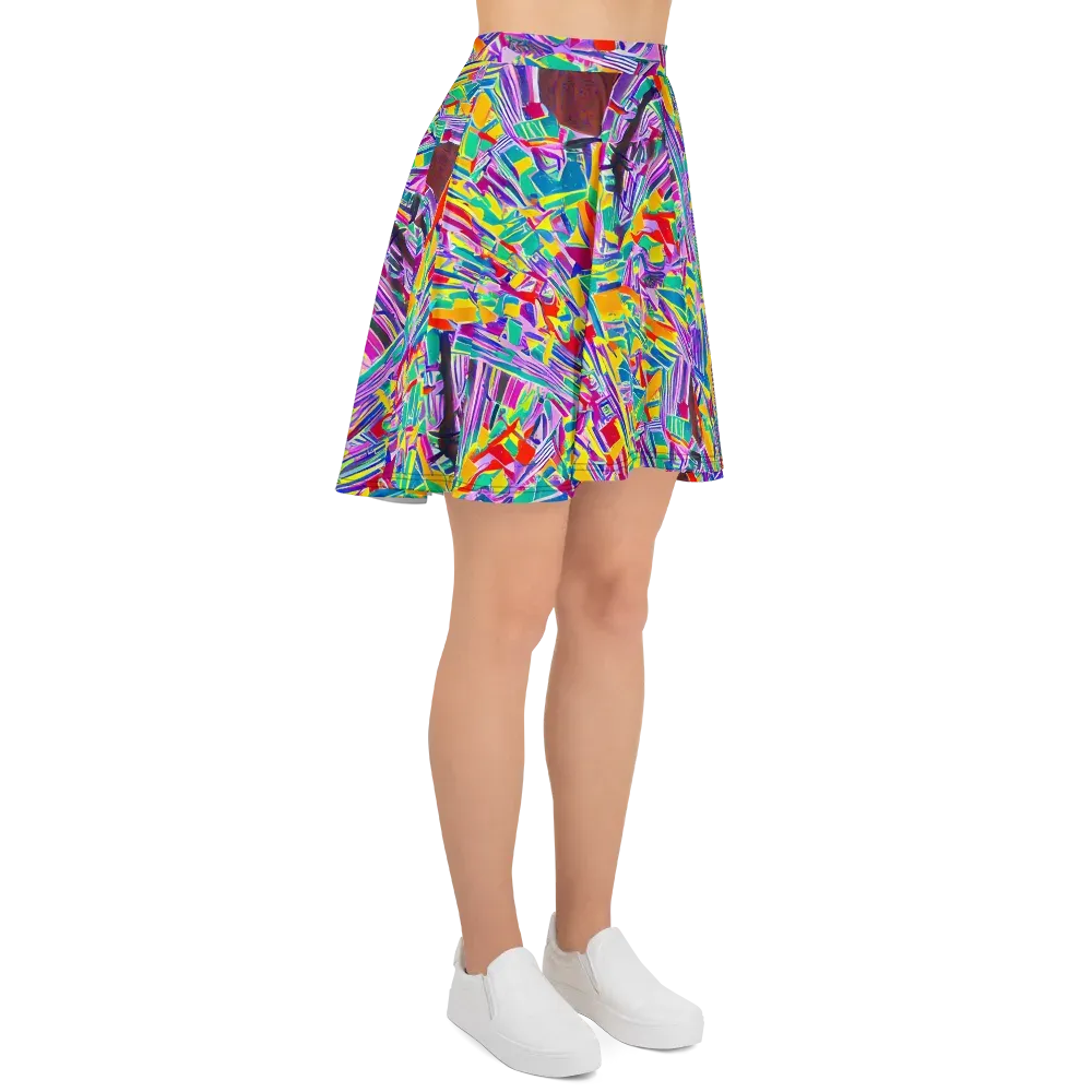 Spectrum Shuffle on Skater Skirt — Right