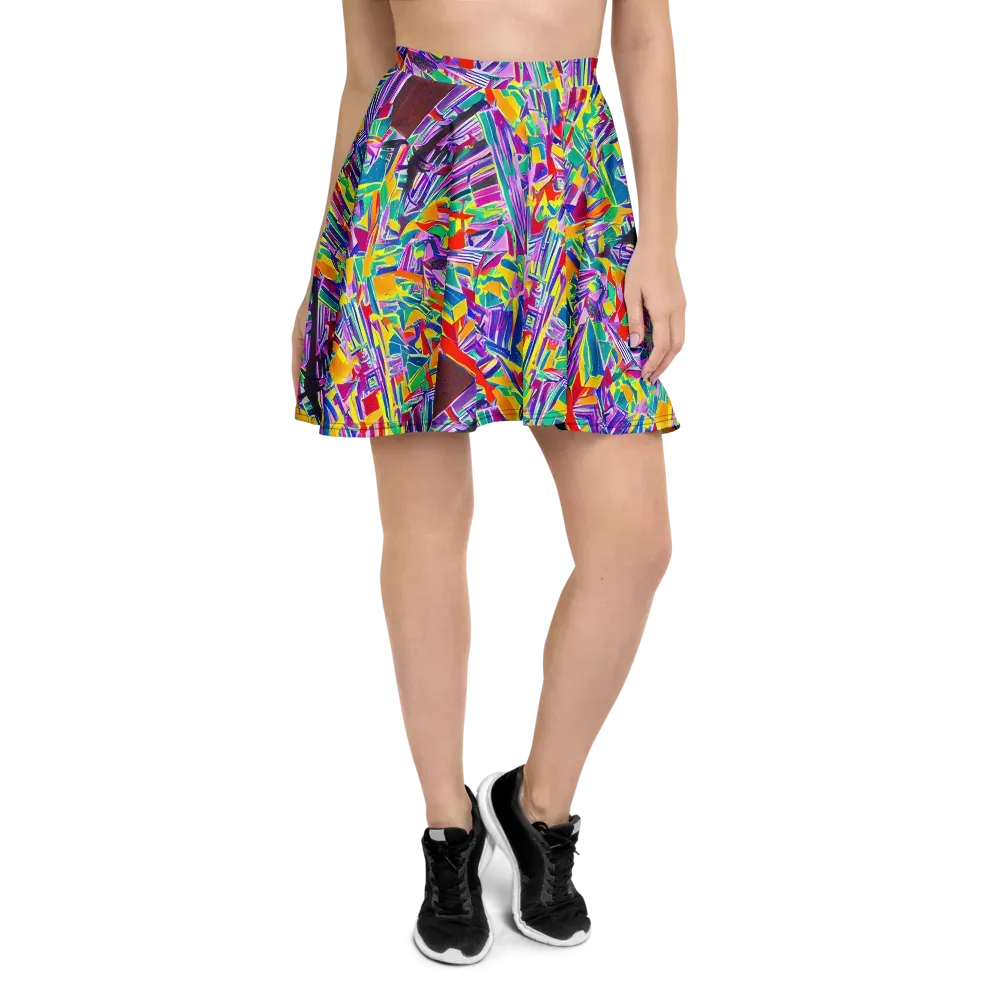 Spectrum Shuffle on Skater Skirt — Front