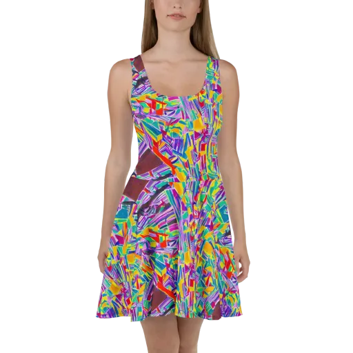 Spectrum Shuffle on a Skater Dress