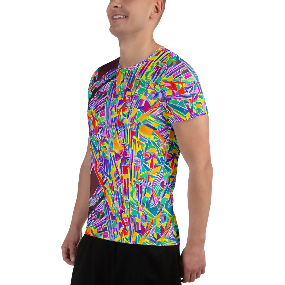 Spectrum Shuffle on Men's Athletic T-Shirt — Left