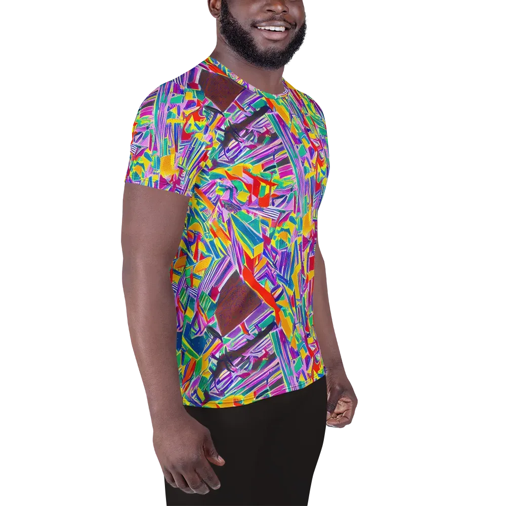 Spectrum Shuffle on Men's Athletic T-Shirt — Right