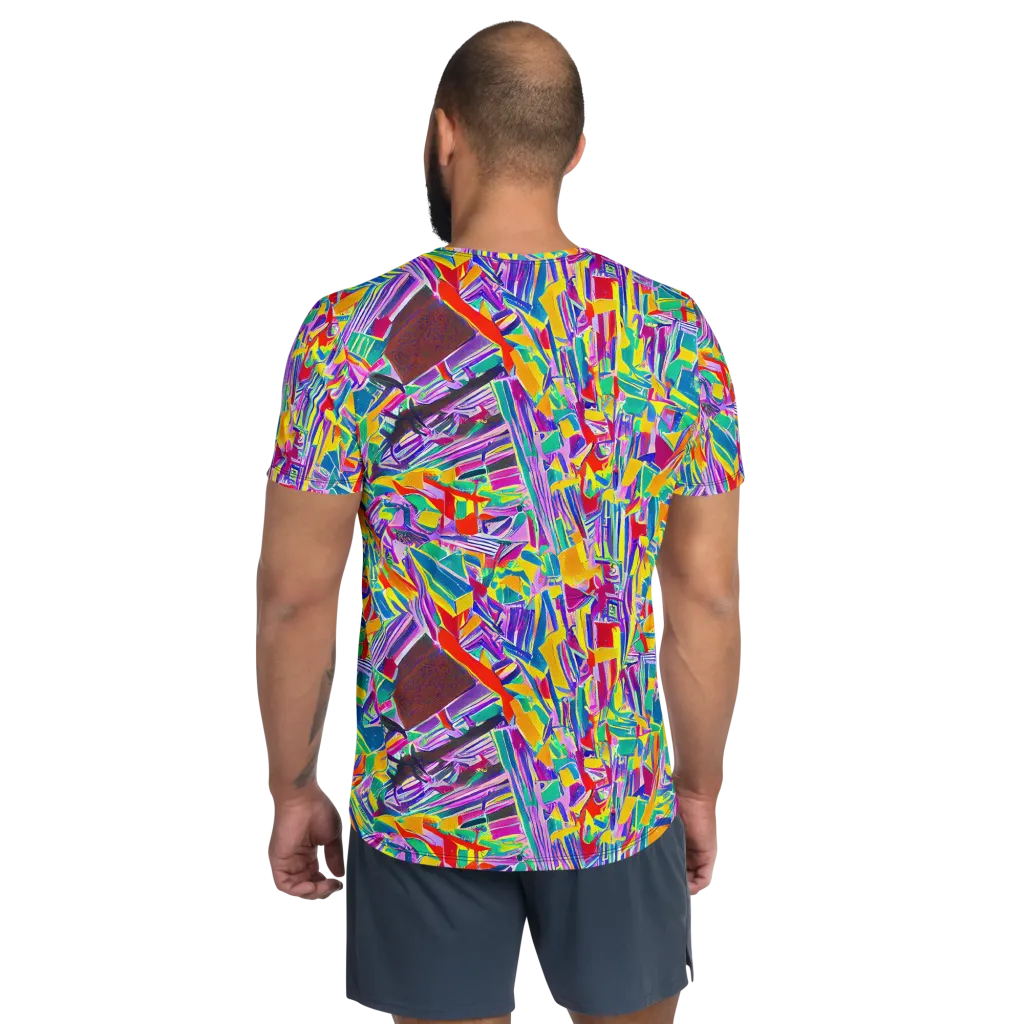 Spectrum Shuffle on Men's Athletic T-Shirt — Back
