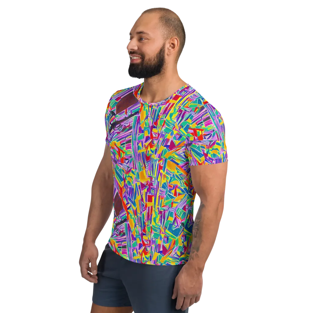 Spectrum Shuffle on Men's Athletic T-Shirt — Left