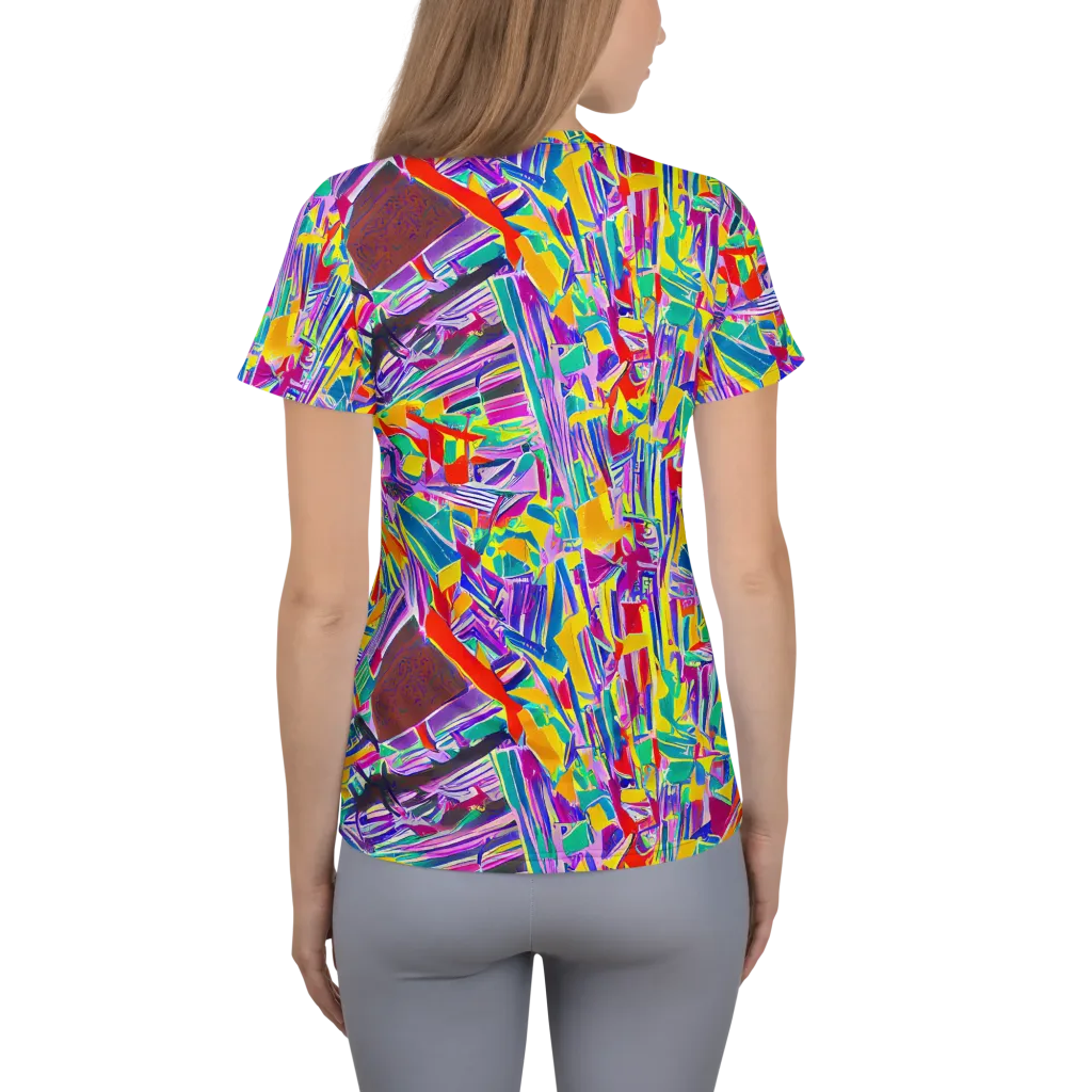Spectrum Shuffle on Women's Athletic T-Shirt — Back