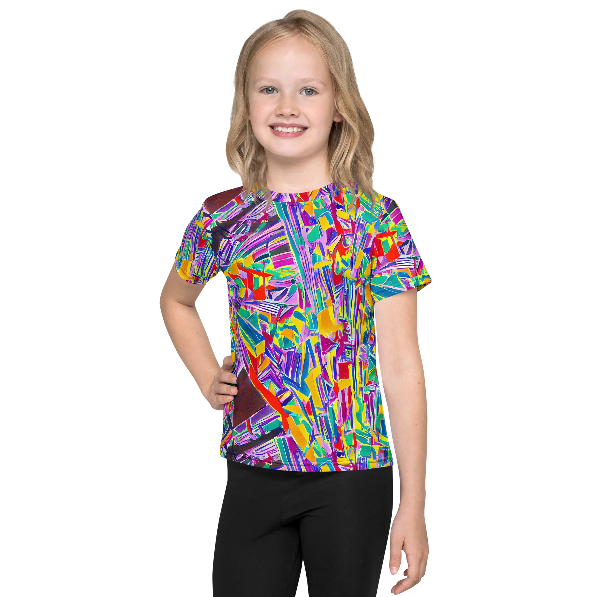 Spectrum Shuffle on Kids Crew Neck T-Shirt — Front