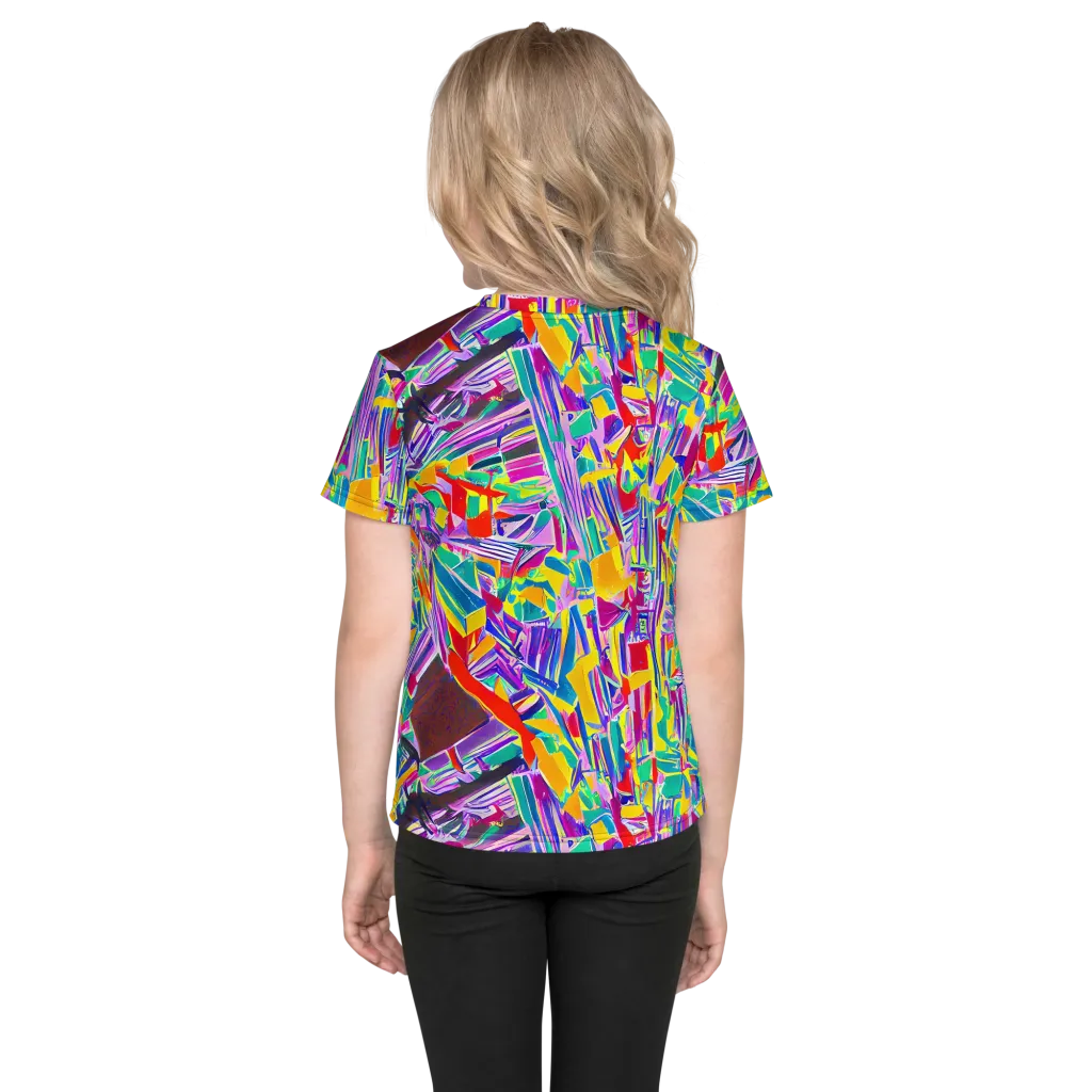 Spectrum Shuffle on Kids Crew Neck T-Shirt — Back