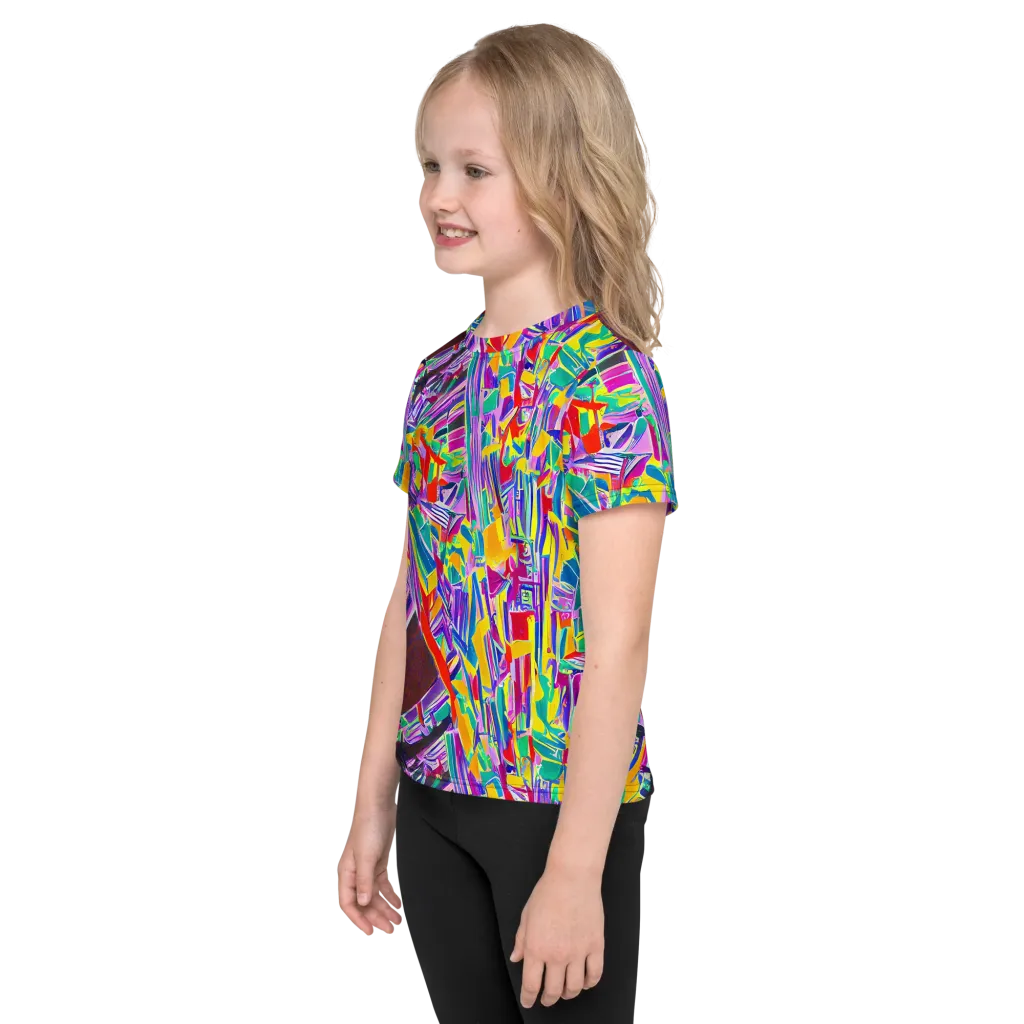 Spectrum Shuffle on Kids Crew Neck T-Shirt — Left