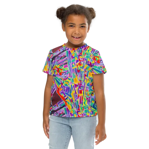 Spectrum Shuffle on a Kids Crew Neck T-Shirt