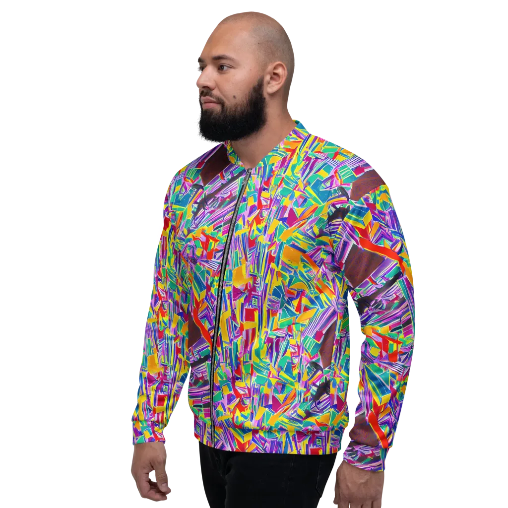 Spectrum Shuffle on Bomber Jacket — Left