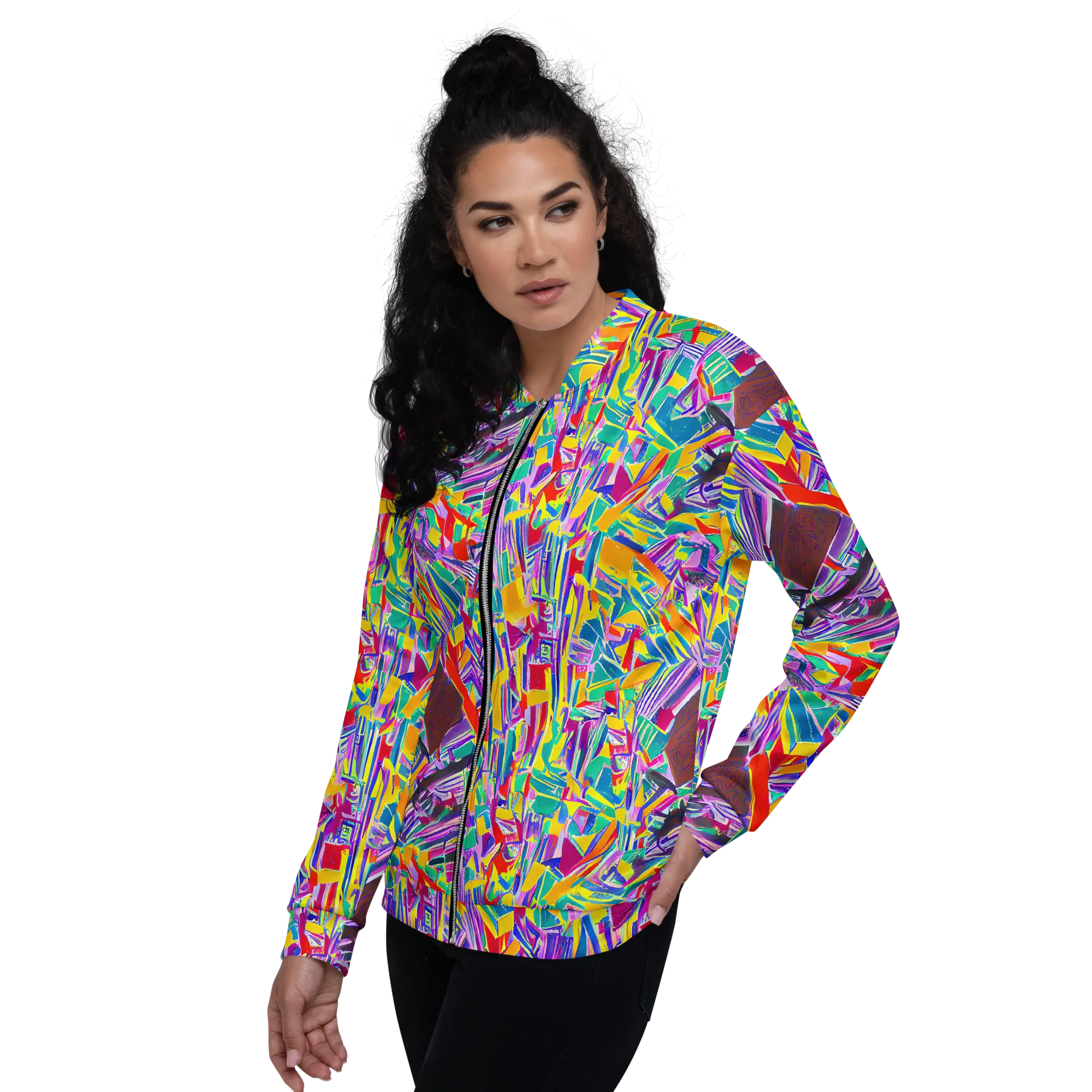 Spectrum Shuffle on Bomber Jacket — Left