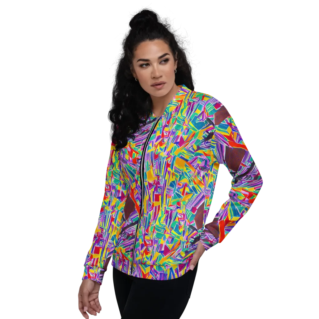 Spectrum Shuffle on Bomber Jacket — Left
