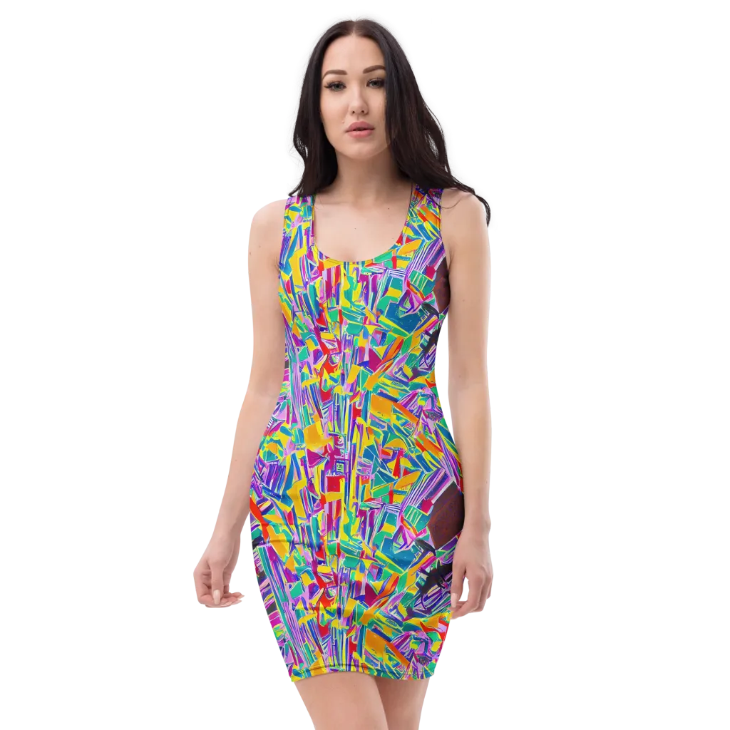 Spectrum Shuffle on Bodycon Dress — Front