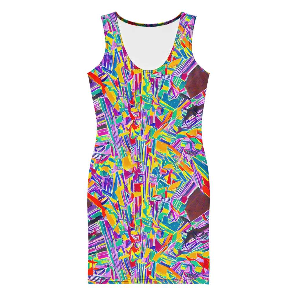 Spectrum Shuffle on Bodycon Dress — Front