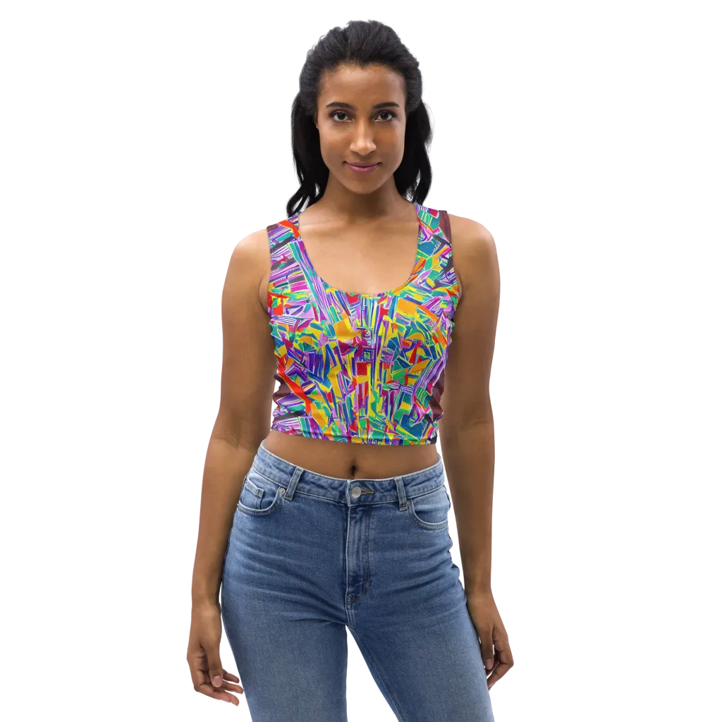 Spectrum Shuffle on Crop Top — Front