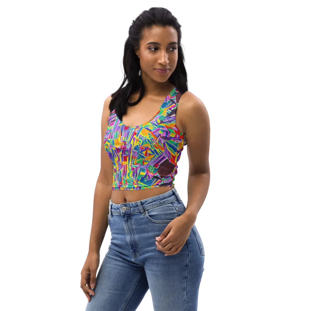 Spectrum Shuffle on Crop Top — Left Front